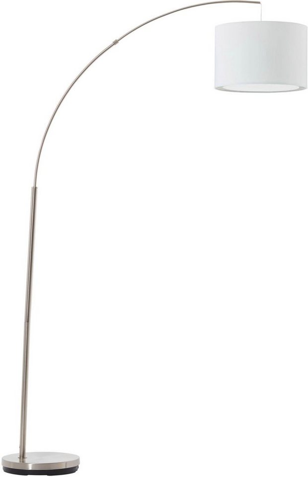 Brilliant Bogenlampe Clarie, ohne Leuchtmittel, 1,8m Höhe, E27 max. 60W, Stoffschirm, Metall/Textil – Bild 2 von 5
