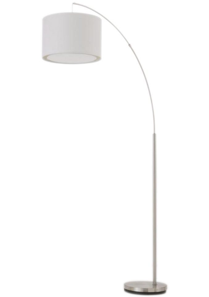 Brilliant Bogenlampe Clarie, ohne Leuchtmittel, 1,8m Höhe, E27 max. 60W, Stoffschirm, Metall/Textil – Bild 3 von 5