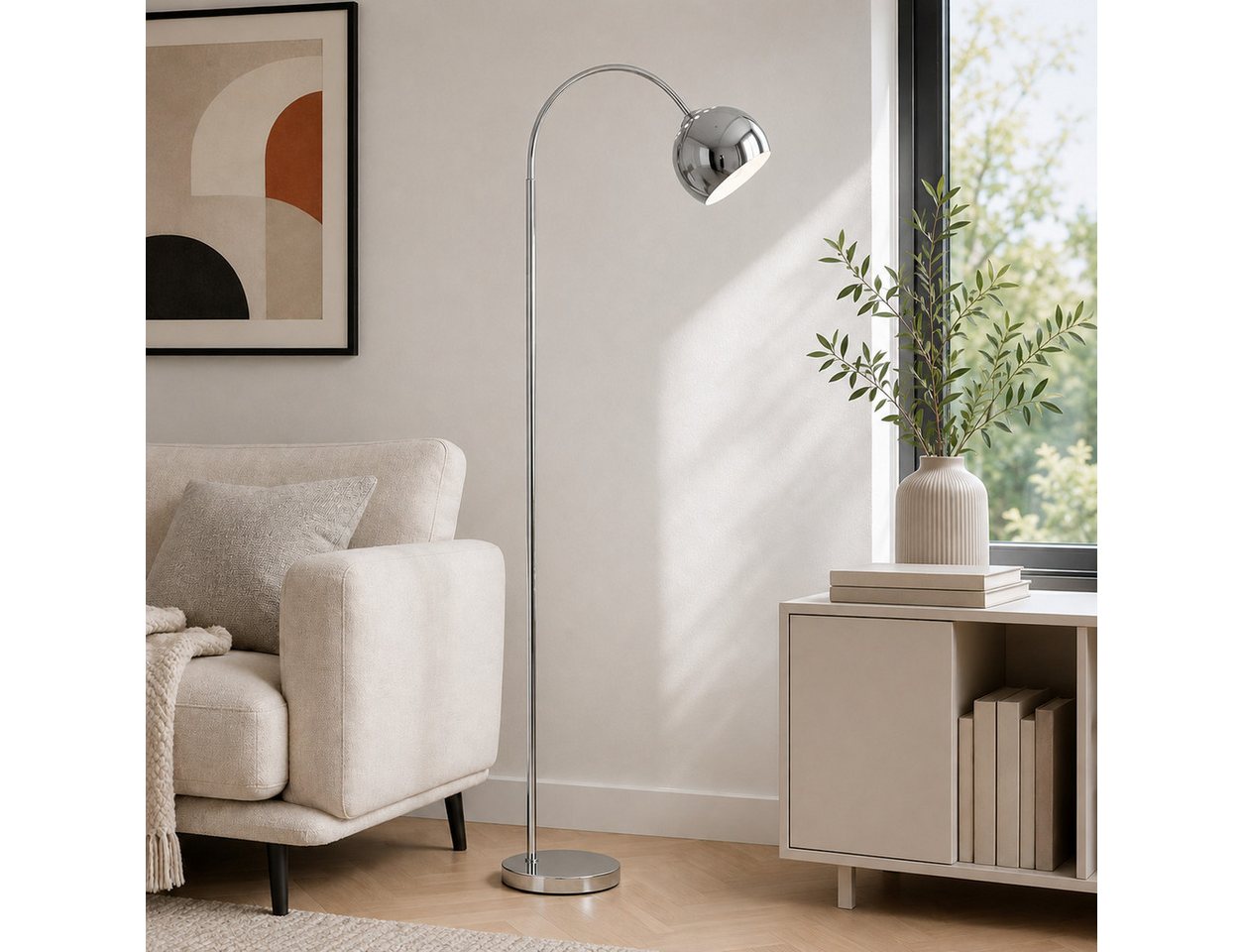 Brilliant Bogenlampe Helen, ohne Leuchtmittel, Bogenleuchte, E27 Fassung, 170x51 cm, Metall – Bild 2 von 5