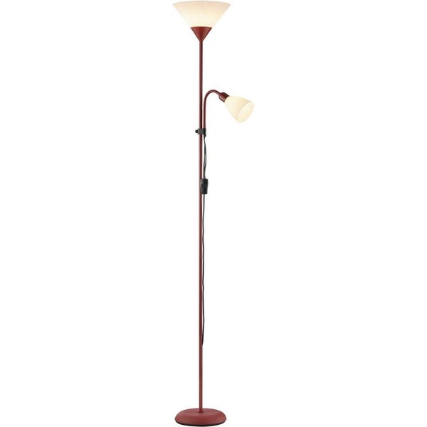 Brilliant Deckenfluter Spari, Lesearm, ohne Leuchtmittel, 180cm, E27+E14 Fassung, verstellbarer Arm, Aluminium/Kunststoff