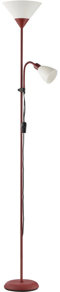 Brilliant Deckenfluter Spari, Lesearm, ohne Leuchtmittel, 180cm, E27+E14 Fassung, verstellbarer Arm, Aluminium/Kunststoff – Bild 2 von 5
