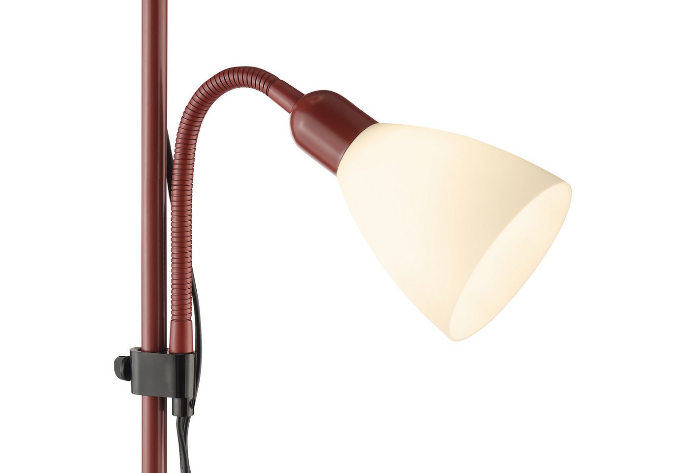 Brilliant Deckenfluter Spari, Lesearm, ohne Leuchtmittel, 180cm, E27+E14 Fassung, verstellbarer Arm, Aluminium/Kunststoff – Bild 5 von 5