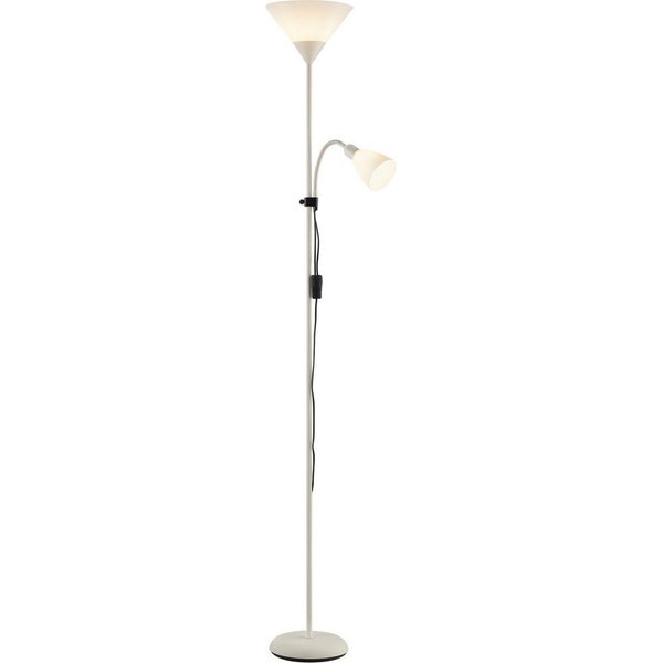 Brilliant Deckenfluter Spari, Lesearm, ohne Leuchtmittel, 180cm, E27+E14 Fassung, verstellbarer Arm, Aluminium/Kunststoff