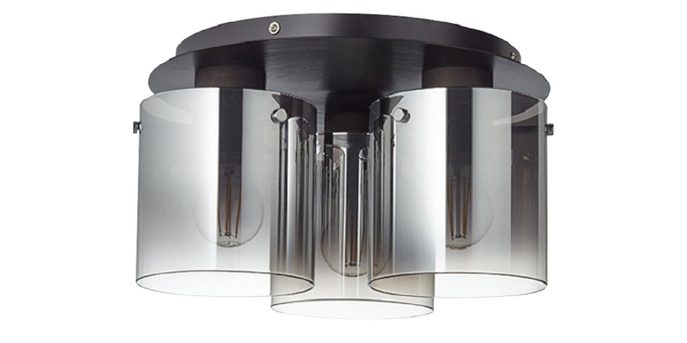 Brilliant Deckenleuchte Beth, ohne Leuchtmittel, Deckenlampe 35cm schwarz/rauchglas – Bild 2 von 5