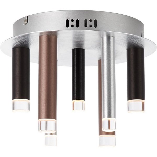 Brilliant Deckenleuchte Cembalo, LED fest integriert, Warmweiß, LED Deckenlampe 7flg braun/Kaffee