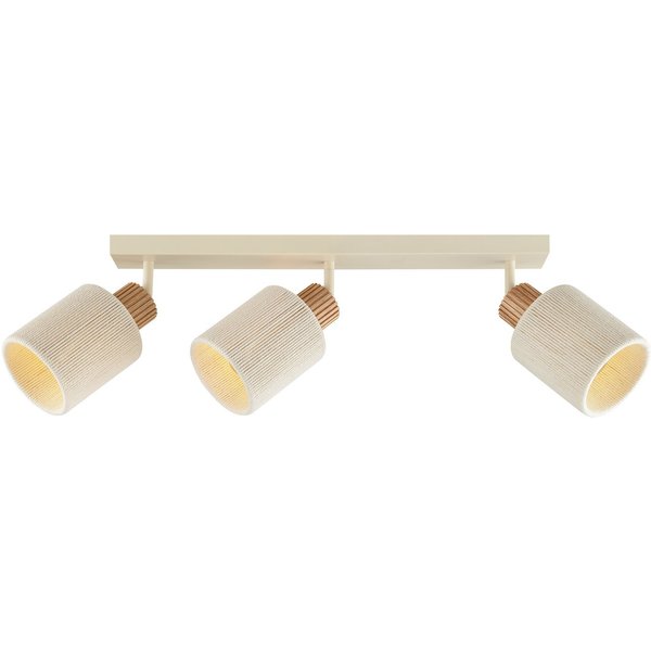 Brilliant Deckenstrahler Arlo, ohne Leuchtmittel, E27 Fassung, Strahler schwenkbar, Metall/Holz/Textil, beige