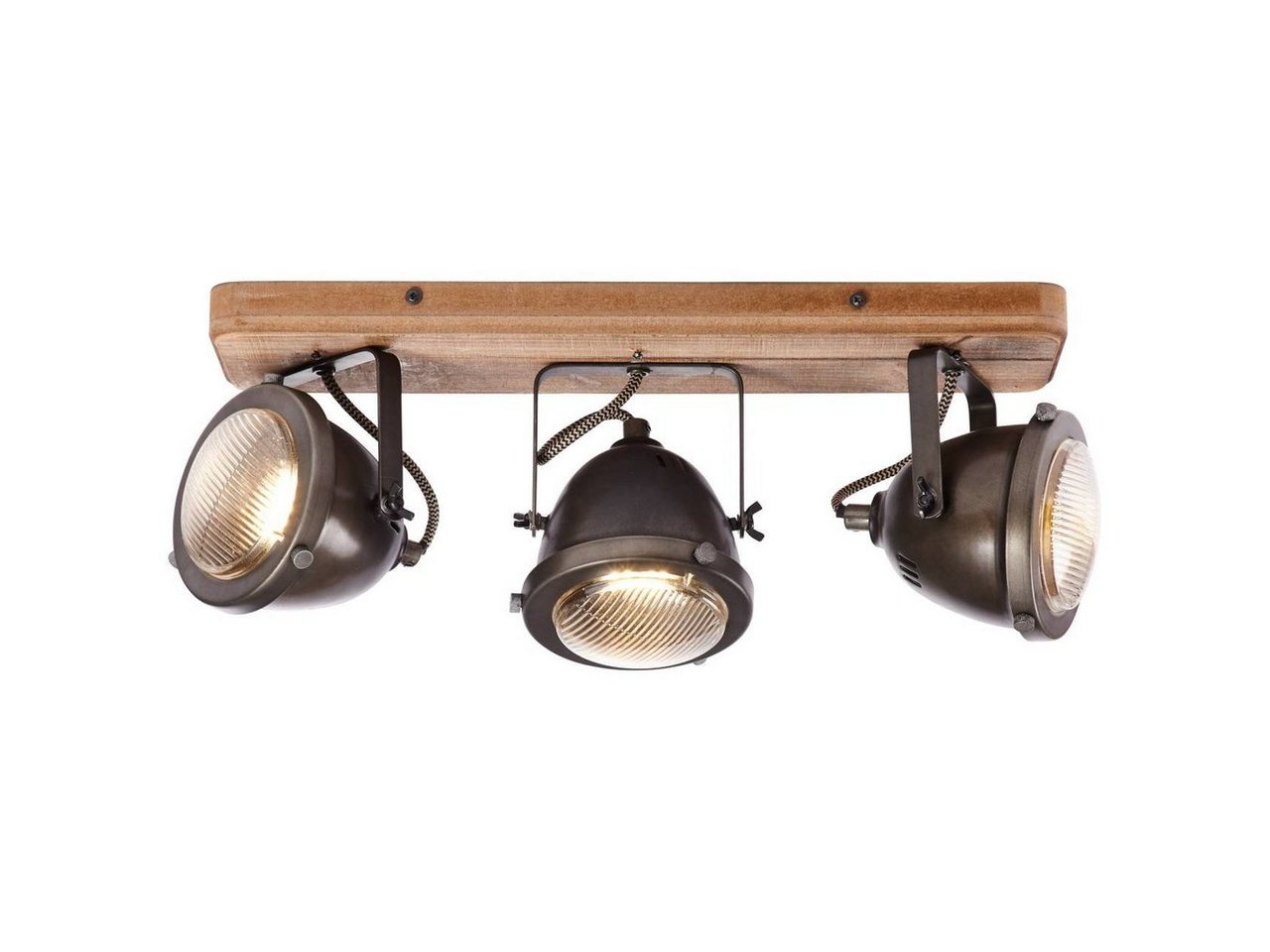 Brilliant Deckenstrahler Carmen Wood, ohne Leuchtmittel, Spotbalken 3flg burned steel/holz – Bild 2 von 4