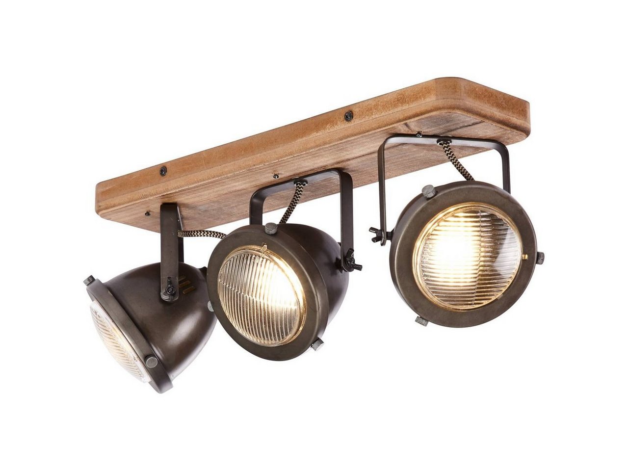 Brilliant Deckenstrahler Carmen Wood, ohne Leuchtmittel, Spotbalken 3flg burned steel/holz – Bild 3 von 4