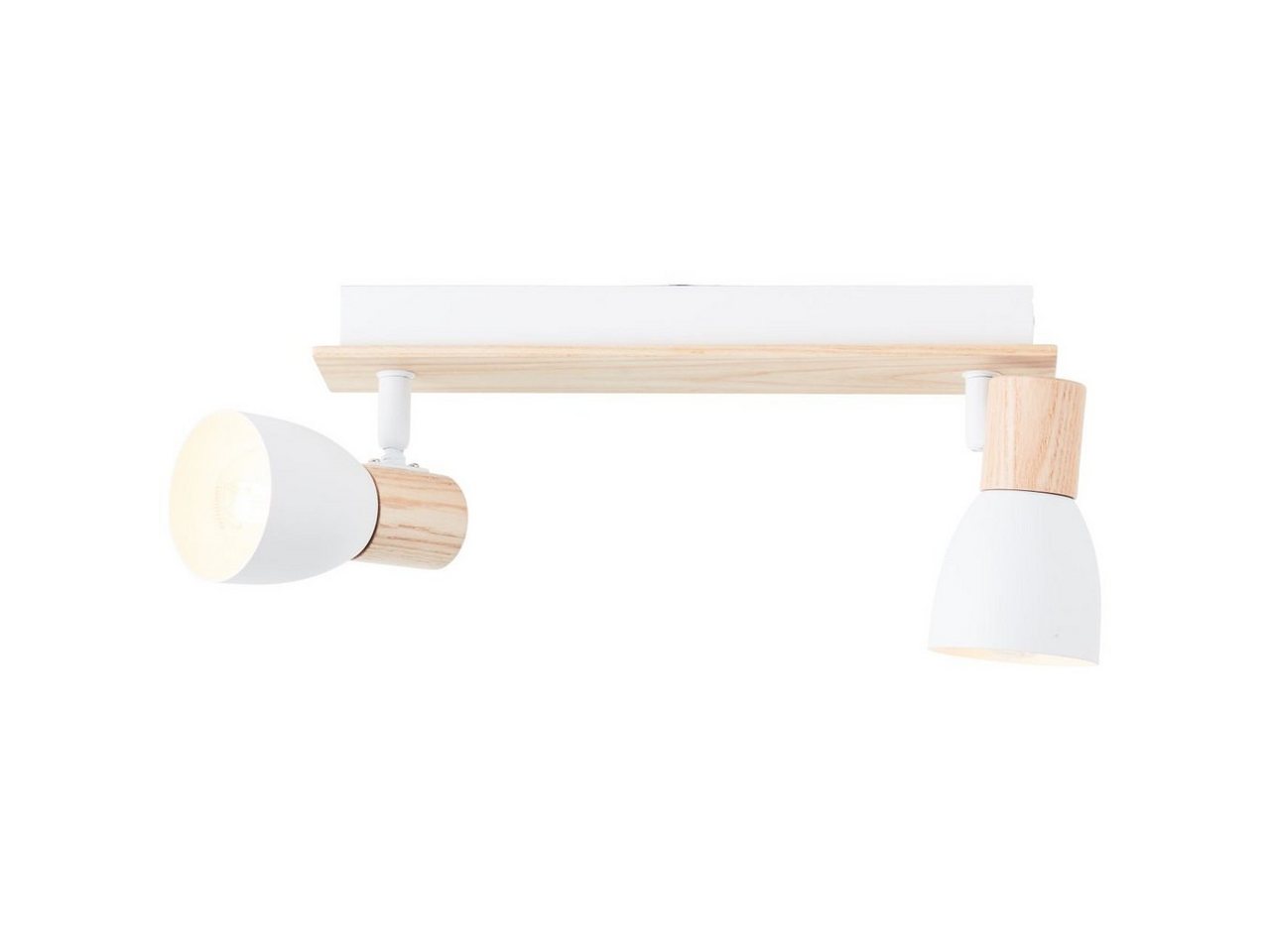 Brilliant Deckenstrahler Daintree, ohne Leuchtmittel, 37 cm Breite, E14, schwenkbar, Metall/Holz, weiß/natur – Bild 3 von 4