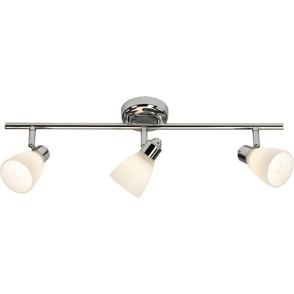 Brilliant Deckenstrahler Kensington, ohne Leuchtmittel, Spotrohr 3flg chrom/weiß