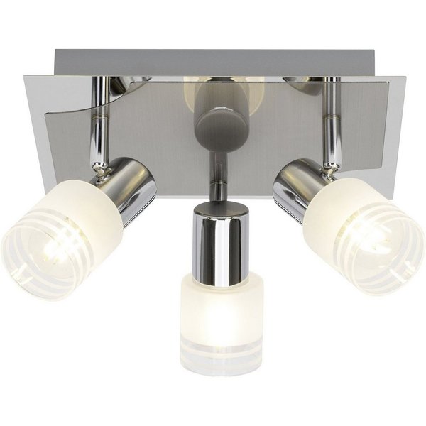 Brilliant Deckenstrahler Lea, LED wechselbar, Warmweiß, LED Spotrondell 3flg eisen/chrom/weiß