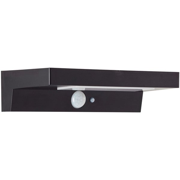 Brilliant LED Außen-Wandleuchte Barker, Bewegungsmelder, LED fest integriert, Neutralweiß, LED Außenwandleuchte, Solar, 21 cm, 430 lm, 4000 K, schwarz