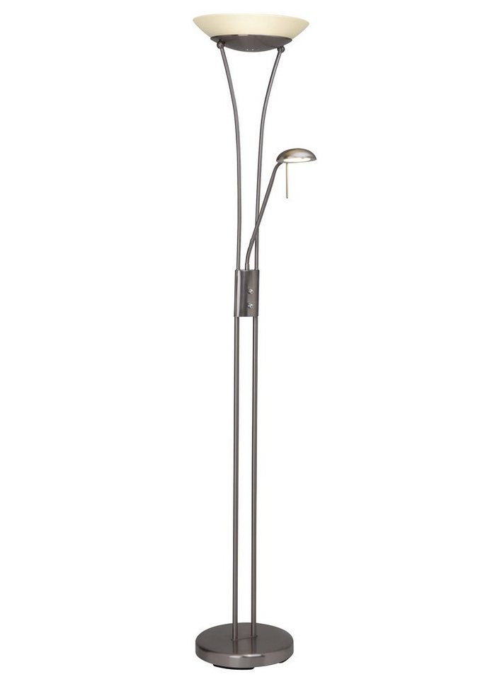 Brilliant LED Deckenfluter Finn, Lesearm, LED fest integriert, Lesearm, H 179 cm, dimmbar, 2500 lm, warmweiß, Metall/Glas, eisen/weiß – Bild 5 von 5
