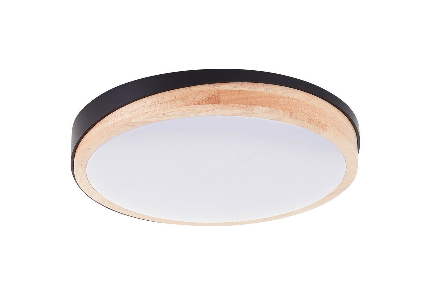 Brilliant LED Deckenleuchte Baarlo, Dimmfunktion, LED fest integriert, Warmweiß, Ø 35 cm, 2400 lm, 3000 K, 3-Stufen dimmbar, Holz/Metall – Bild 4 von 5