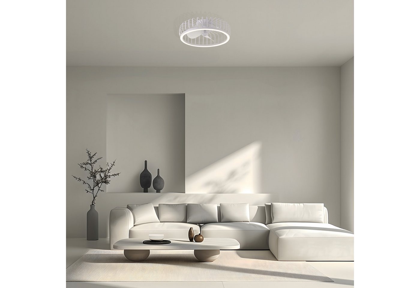Brilliant LED Deckenleuchte Capo, CCT - über Fernbedienung, Dimmfunktion, Memoryfunktion, Nachtlichtfunktion, Timerfunktion, Ventilatorfunktion, LED fest integr – Bild 2 von 5