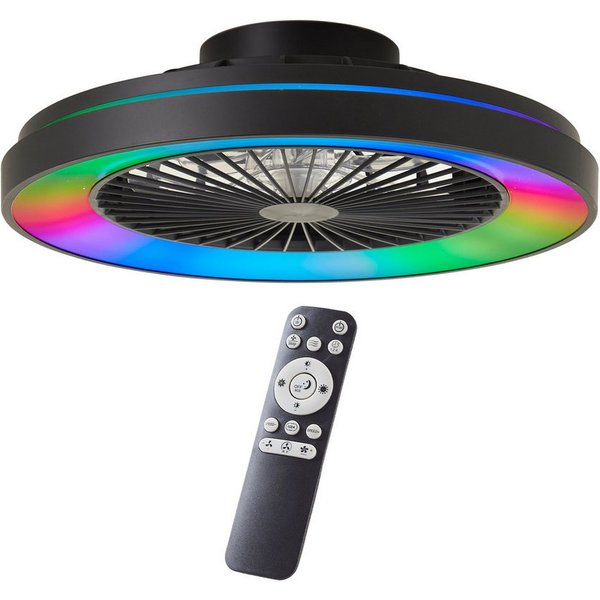 Brilliant LED Deckenleuchte Mazzaro Deckenventilator, CCT - über Fernbedienung, Dimmfunktion, Nachtlichtfunktion, Timerfunktion, Ventilatorfunktion, LED fest in