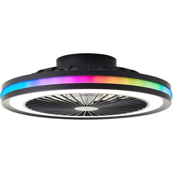 Brilliant LED Deckenleuchte Palmero, CCT - über Fernbedienung, Dimmfunktion, Nachtlichtfunktion, RGB, Timerfunktion, Ventilatorfunktion, LED fest integriert, wa