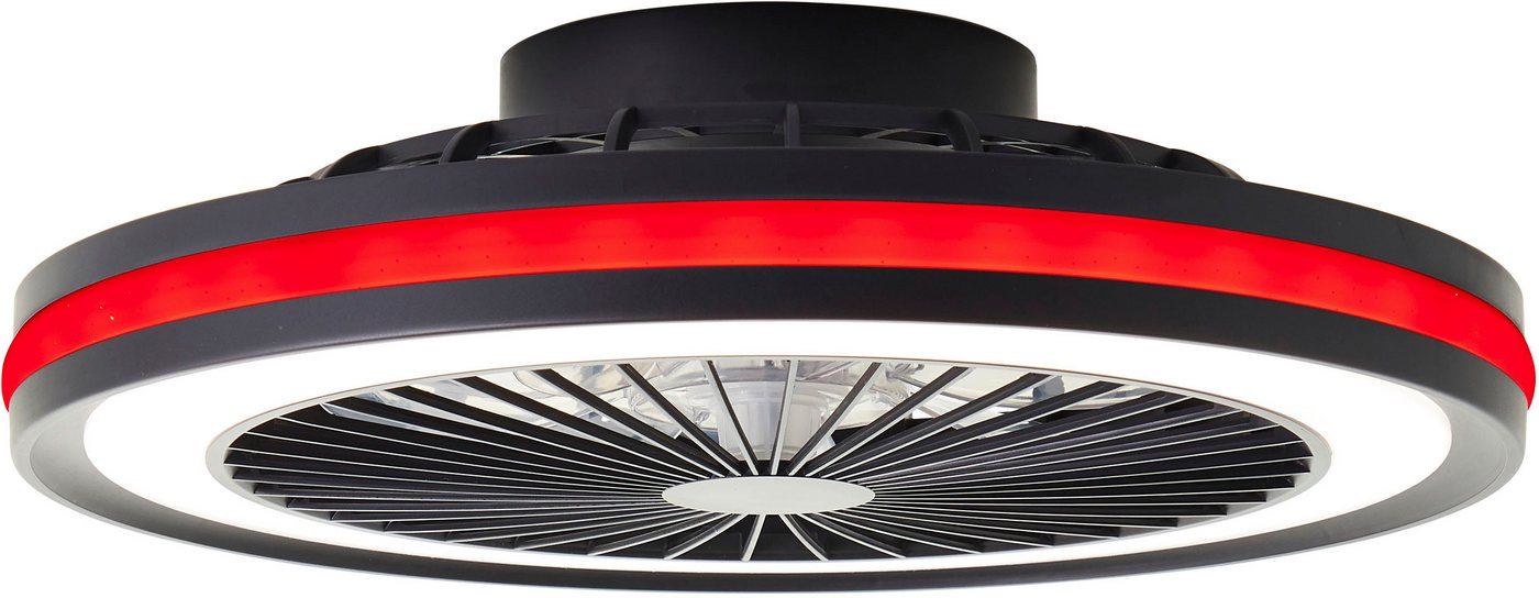 Brilliant LED Deckenleuchte Palmero, CCT - über Fernbedienung, Dimmfunktion, Nachtlichtfunktion, RGB, Timerfunktion, Ventilatorfunktion, LED fest integriert, wa – Bild 4 von 5