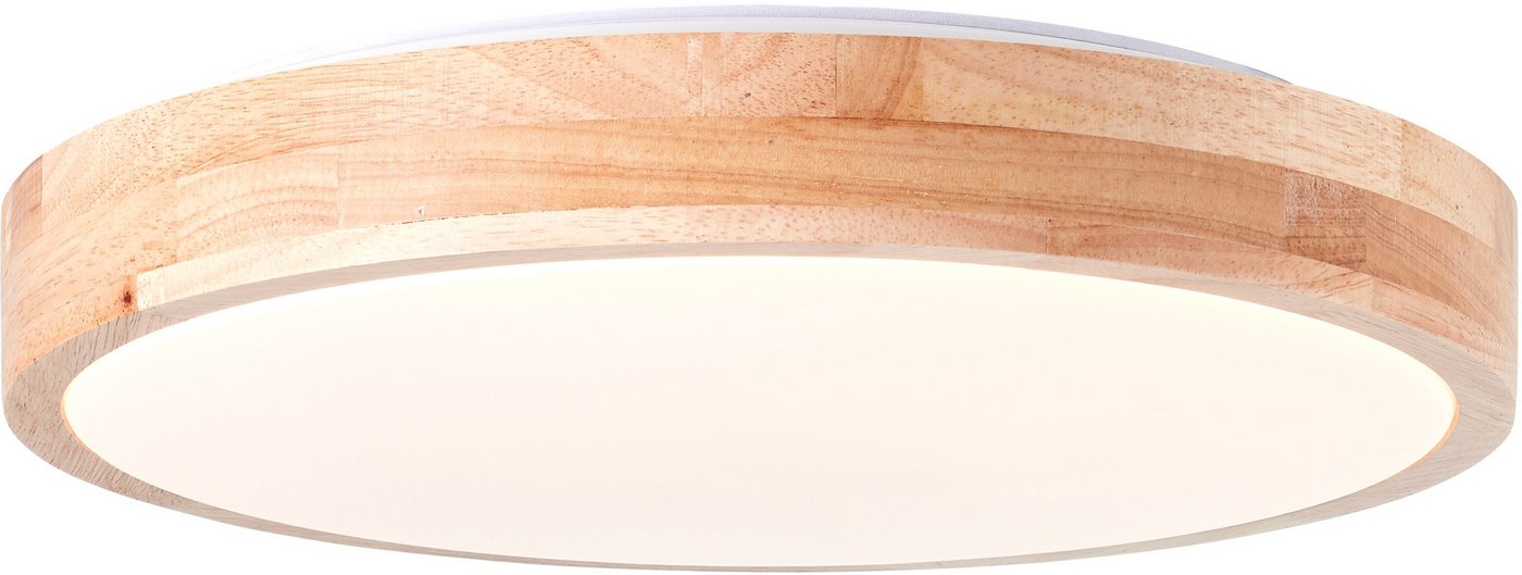 Brilliant LED Deckenleuchte Slimline, LED fest integriert, Ø 34 cm, CCT, 1300 lm, Metall/Holz/Kunststoff, holz hell/weiß – Bild 3 von 5