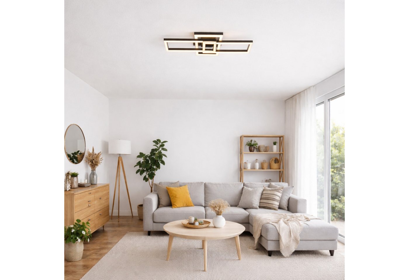 Brilliant LED Deckenleuchte Tavora, LED fest integriert, Warmweiß, LED-Profilleuchte, 2200 lm, 3000 K, 48 x 28 cm, Kunststoff schwarz – Bild 2 von 5