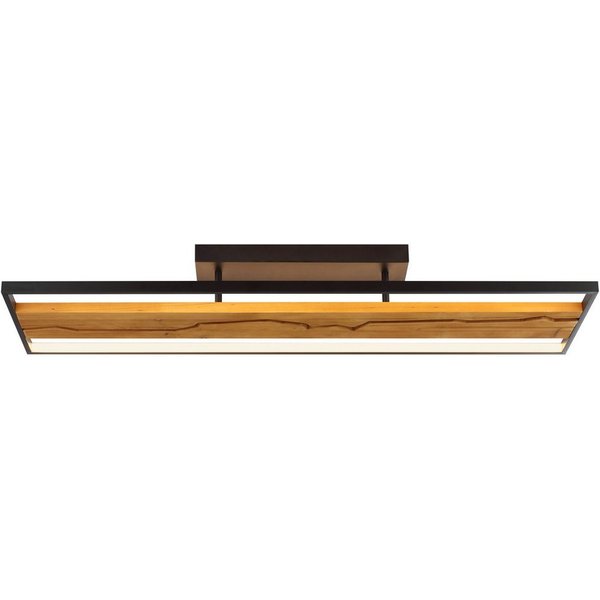 Brilliant LED Deckenleuchte Thunder, Dimmfunktion, LED fest integriert, Warmweiß, 100 x 30 x 13,5 cm, 6000 lm, 3000 K, Metall u. Holz, schwarz/braun