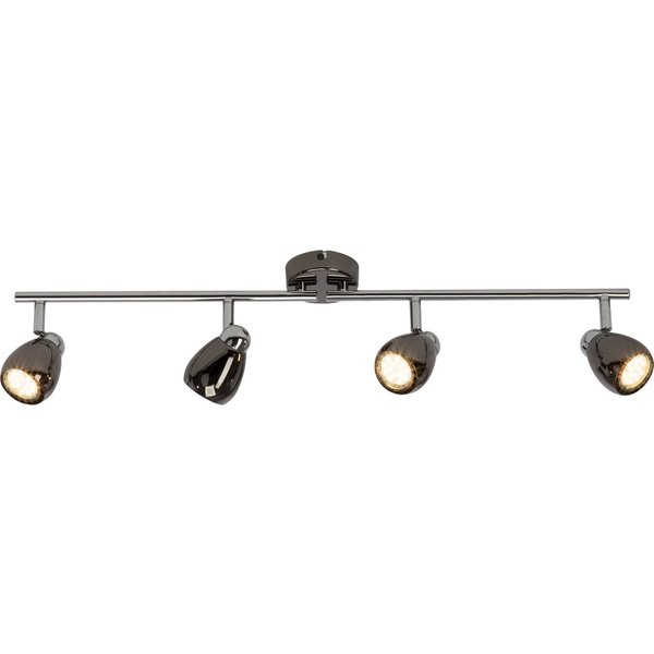 Brilliant LED Deckenstrahler Milano, LED wechselbar, 71 cm Breite, 4 x GU10 Leuchtmittel inklusive, Metall, schwarz chrom