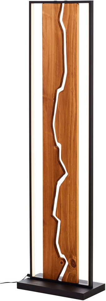 Brilliant LED Stehlampe Thunder, LED fest integriert, Warmweiß, 115 x 12,5 cm, Holz/Metall, braun/schwarz, indirekte Beleuchteung – Bild 2 von 5