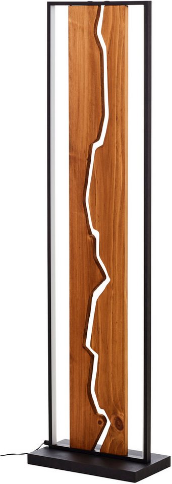 Brilliant LED Stehlampe Thunder, LED fest integriert, Warmweiß, 115 x 12,5 cm, Holz/Metall, braun/schwarz, indirekte Beleuchteung – Bild 4 von 5
