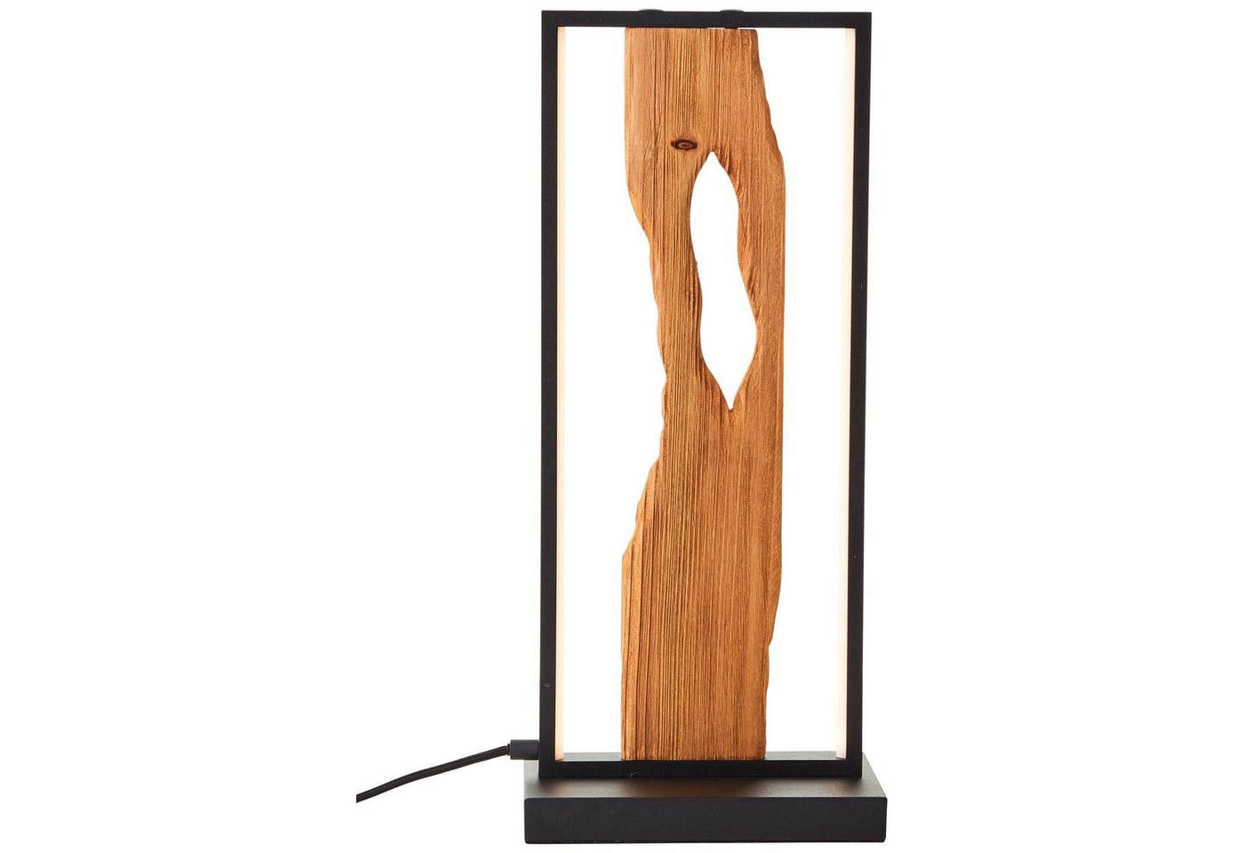 Brilliant LED Tischleuchte Chaumont, LED fest integriert, Warmweiß, Höhe 50 cm, 940 lm, Aluminium/Metall/Holz, schwarz/holz – Bild 2 von 5