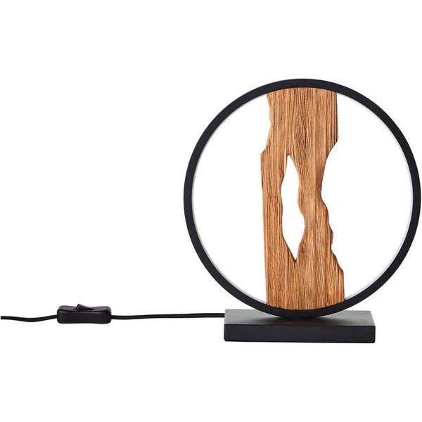 Brilliant LED Tischleuchte Chaumont, LED fest integriert, Warmweiß, Höhe 28 cm, 850 lm, Aluminium/Metall/Holz, schwarz/holz