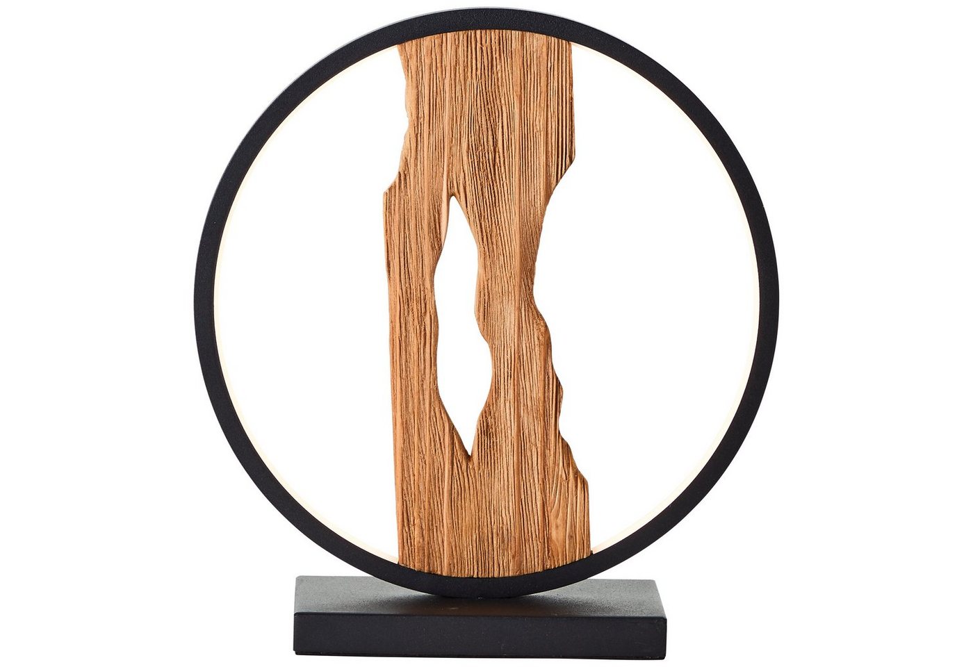 Brilliant LED Tischleuchte Chaumont, LED fest integriert, Warmweiß, Höhe 28 cm, 850 lm, Aluminium/Metall/Holz, schwarz/holz – Bild 3 von 5