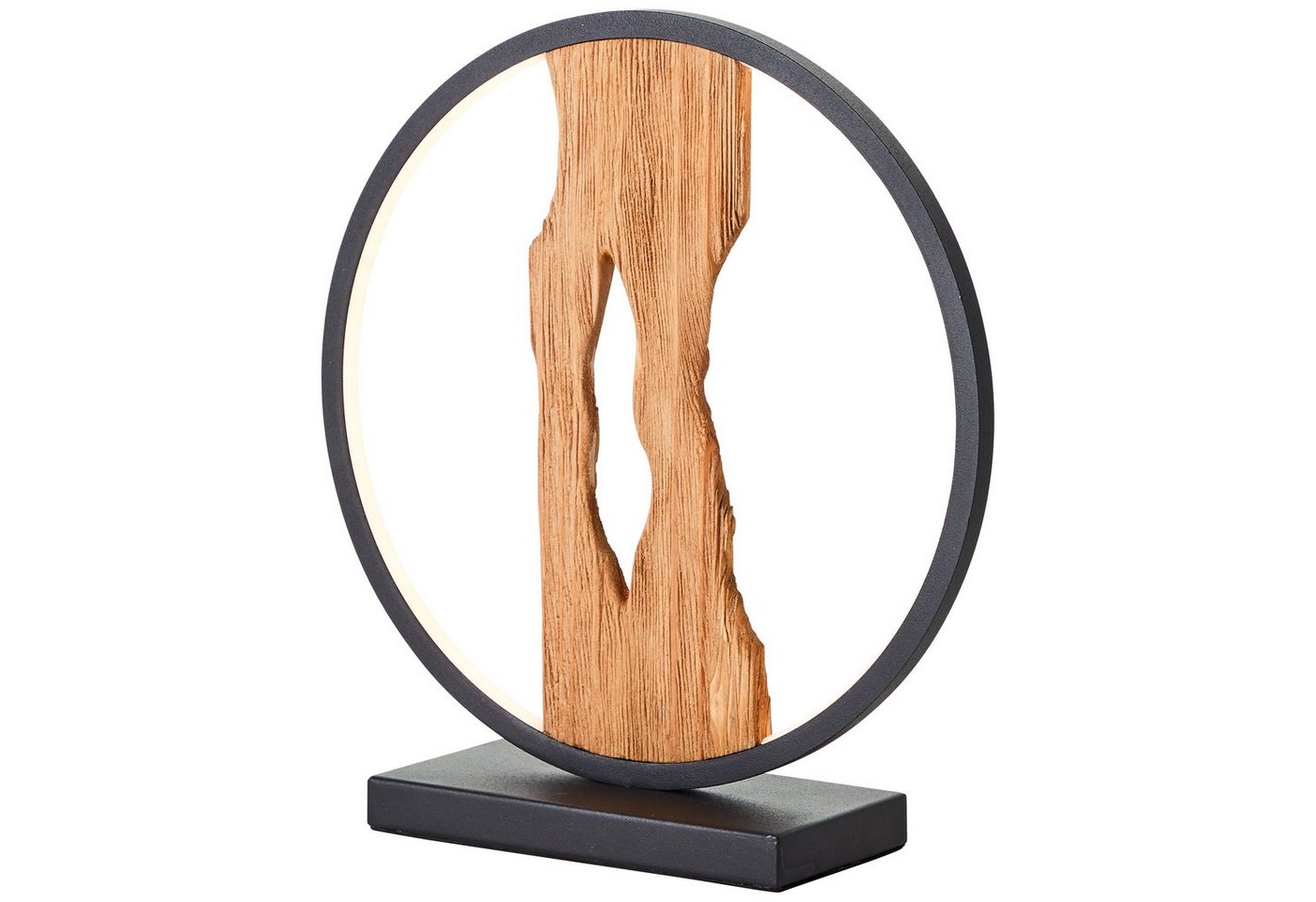 Brilliant LED Tischleuchte Chaumont, LED fest integriert, Warmweiß, Höhe 28 cm, 850 lm, Aluminium/Metall/Holz, schwarz/holz – Bild 4 von 5
