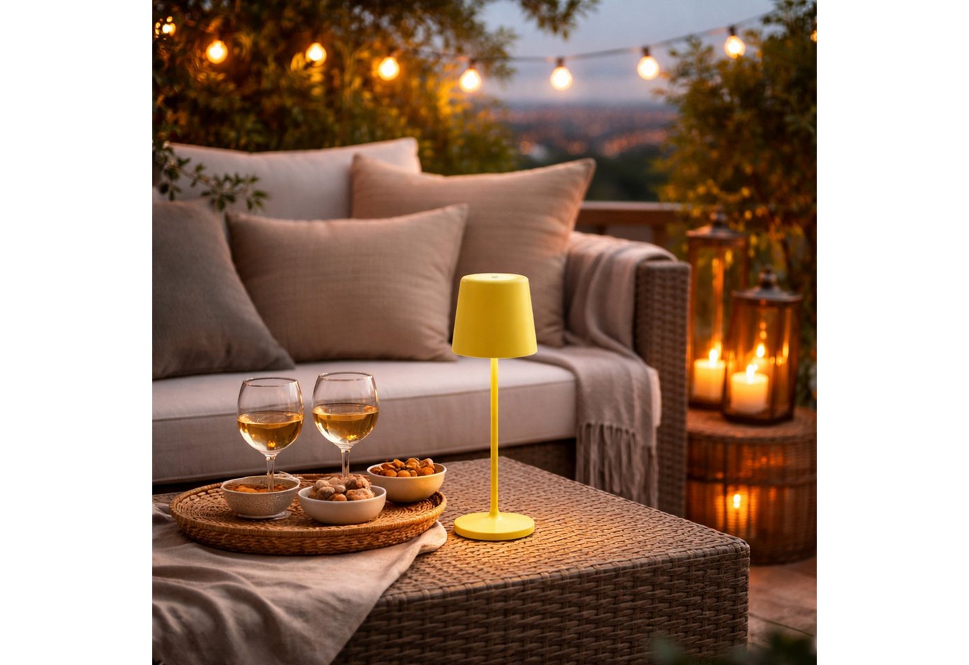 Brilliant LED Tischleuchte Kaami - mobile LED Außen Tischlampe, Dimmfunktion, mehrere Helligkeitsstufen, LED fest integriert, Warmweiß, mobile LED Außen Tischla – Bild 2 von 5