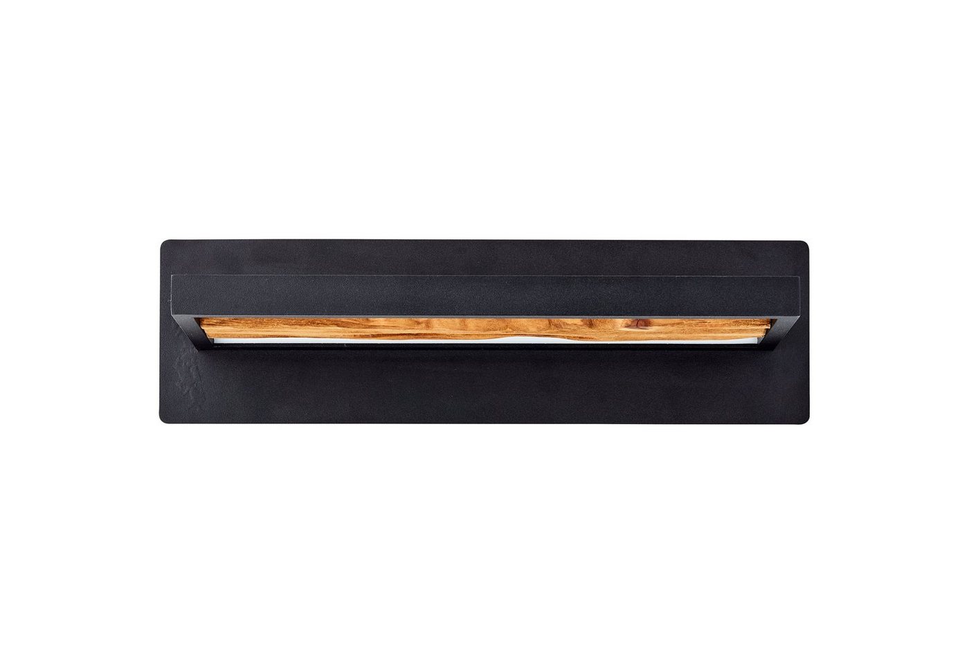 Brilliant LED Wandleuchte Chaumont, LED fest integriert, Warmweiß, Breite 35 cm, 930 lm, Aluminium/Metall/Holz, schwarz/holz – Bild 2 von 5