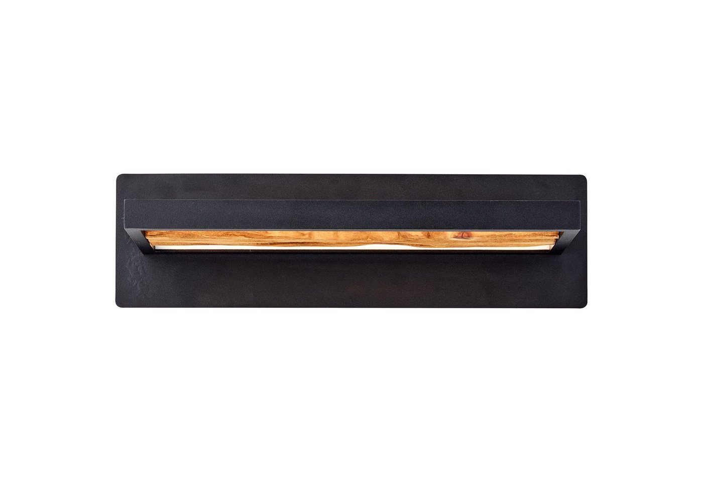 Brilliant LED Wandleuchte Chaumont, LED fest integriert, Warmweiß, Breite 35 cm, 930 lm, Aluminium/Metall/Holz, schwarz/holz – Bild 4 von 5