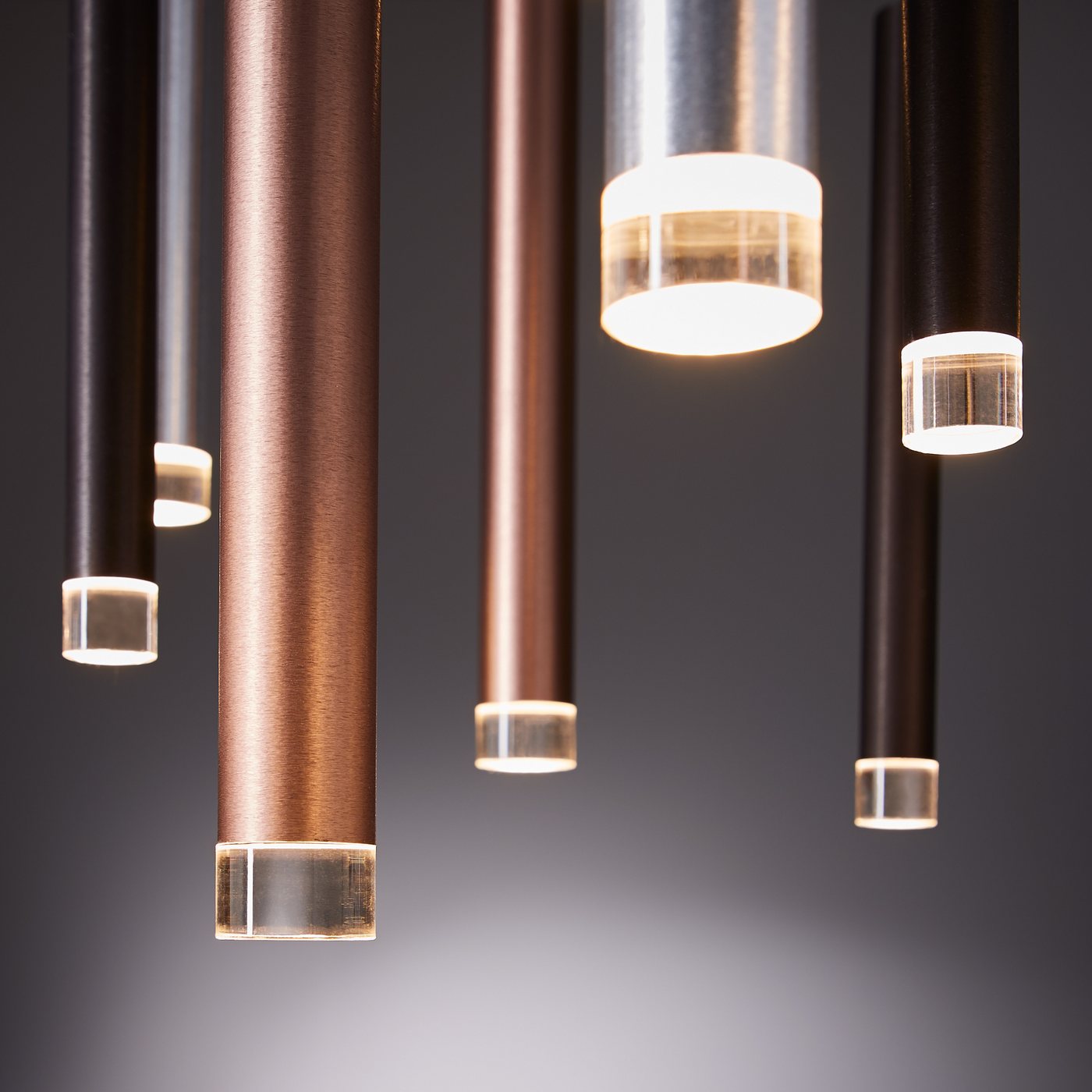 Brilliant Pendelleuchte Cembalo, LED fest integriert, Warmweiß, LED Hängelampe 14flg braun/Kaffee – Bild 3 von 5