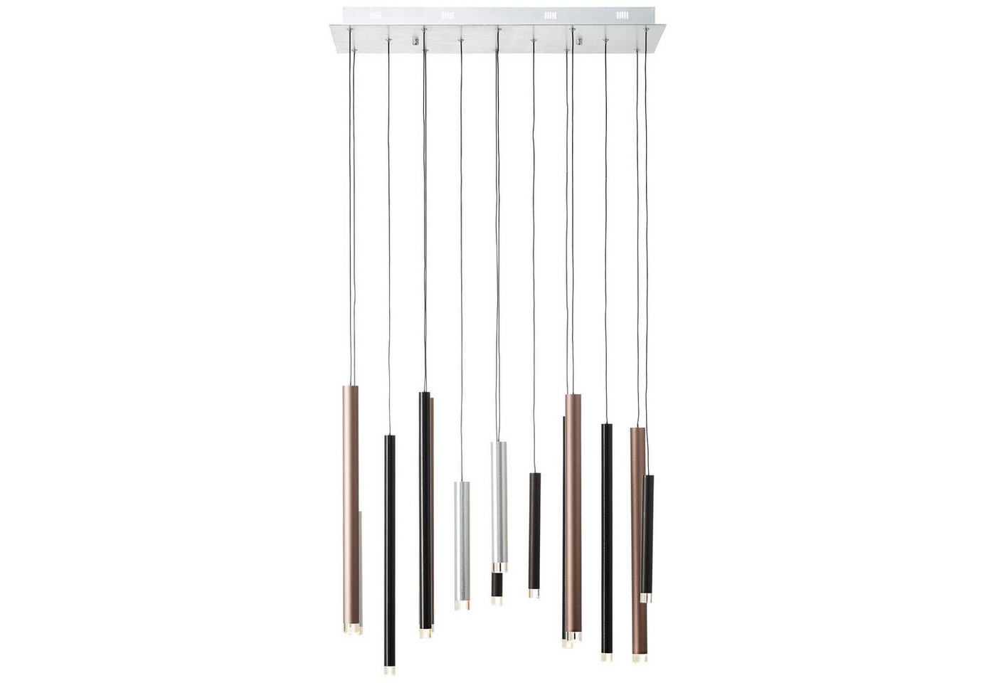 Brilliant Pendelleuchte Cembalo, LED fest integriert, Warmweiß, LED Hängelampe 14flg braun/Kaffee – Bild 4 von 5