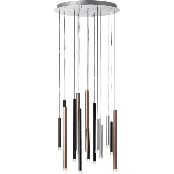 Brilliant Pendelleuchte Cembalo, LED fest integriert, Warmweiß, LED Hängelampe 16flg braun/Kaffee