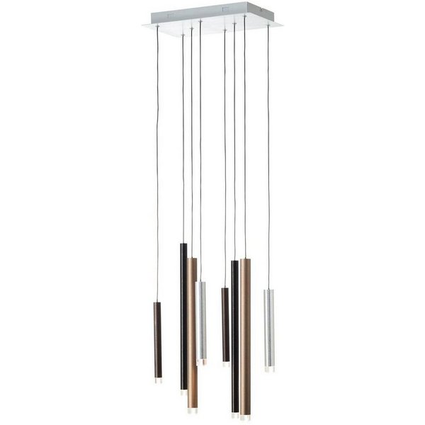 Brilliant Pendelleuchte Cembalo, LED fest integriert, Warmweiß, LED Hängelampe 8flg braun/Kaffee
