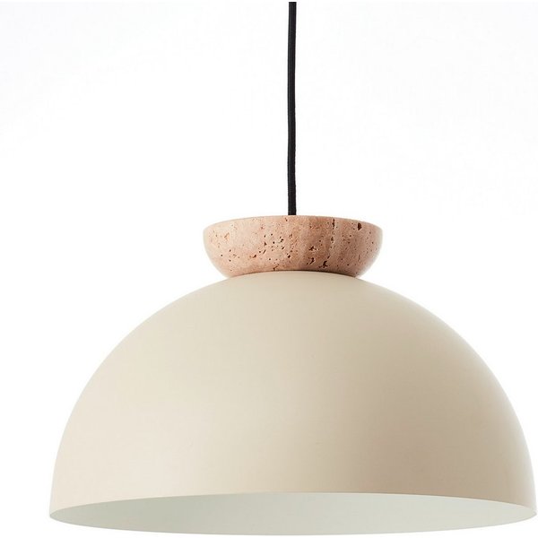 Brilliant Pendelleuchte Nalam, ohne Leuchtmittel, 173 x 35 cm, E27, kürzbar, Metall/Travertin, beige
