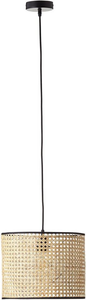 Brilliant Pendelleuchte WILEY, ohne Leuchtmittel, 174 cm Höhe, Ø 30 cm, E27, kürzbar, Rattan/Metall, holz hell/schwarz – Bild 2 von 5