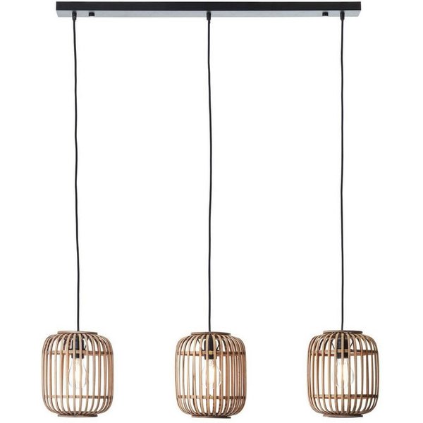 Brilliant Pendelleuchte Woodrow, ohne Leuchtmittel, Bambus Lampe, Nature-Style, 130 x 105 cm, E27