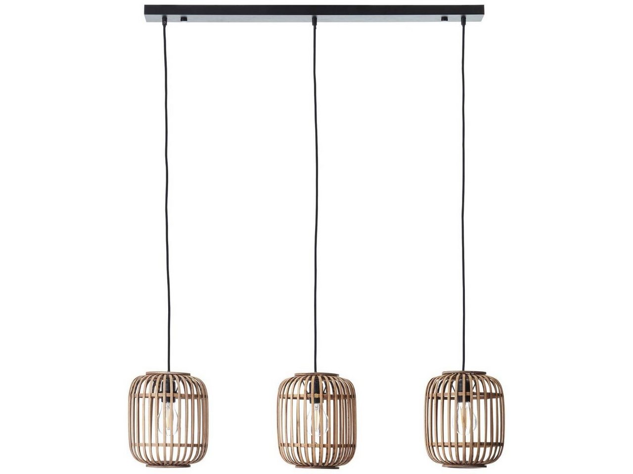 Brilliant Pendelleuchte Woodrow, ohne Leuchtmittel, Bambus Lampe, Nature-Style, 130 x 105 cm, E27 – Bild 2 von 5