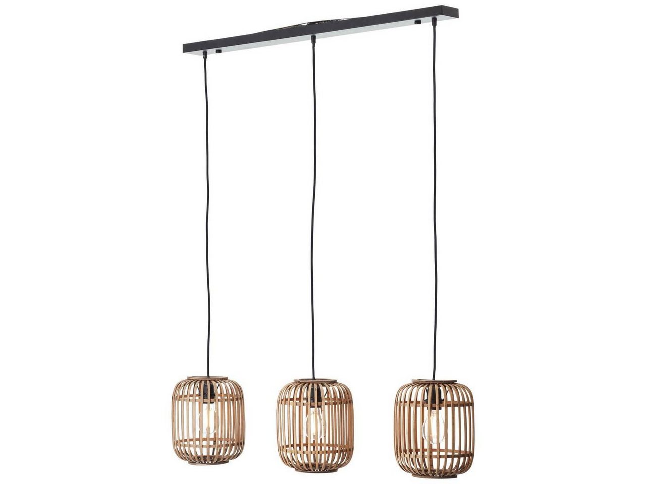 Brilliant Pendelleuchte Woodrow, ohne Leuchtmittel, Bambus Lampe, Nature-Style, 130 x 105 cm, E27 – Bild 3 von 5