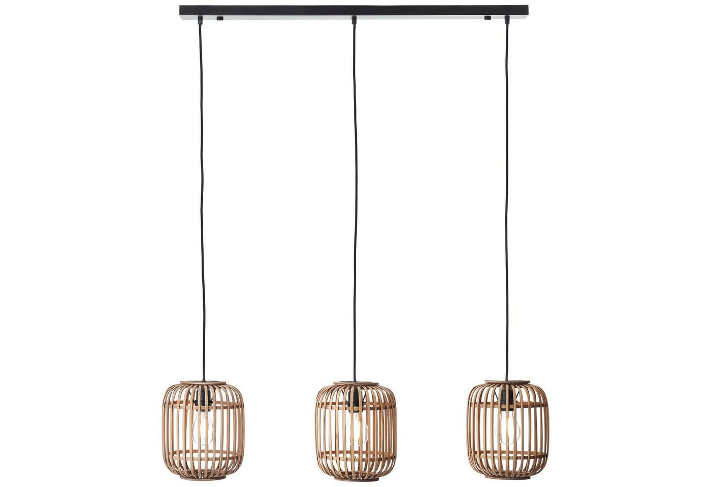 Brilliant Pendelleuchte Woodrow, ohne Leuchtmittel, Bambus Lampe, Nature-Style, 130 x 105 cm, E27 – Bild 4 von 5
