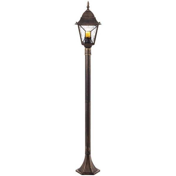 Brilliant Pollerleuchte Janel, ohne Leuchtmittel, 120 cm Höhe, E27, Metall/Glas, antik schwarz goldfarben