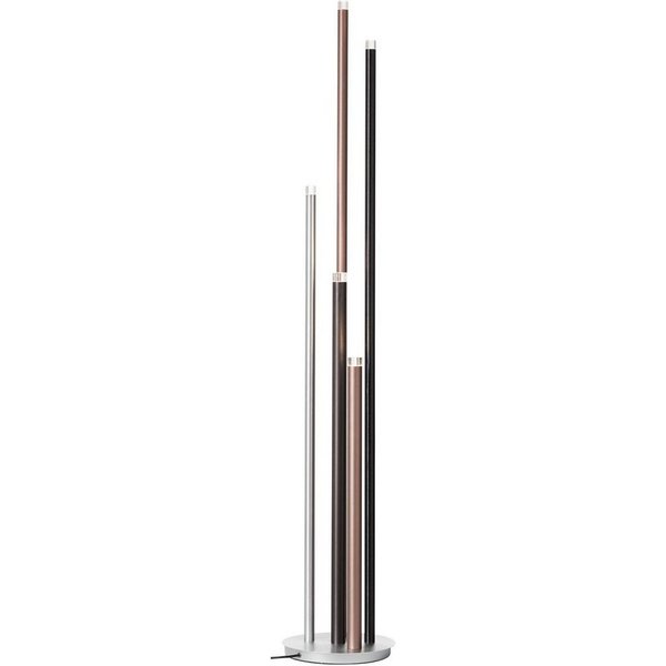 Brilliant Stehlampe Cembalo, Dimmfunktion, LED fest integriert, Warmweiß, 5flg mit Fußdimmer, 155 cm Höhe, Ø 28 cm, 2200 lm, 3000 K