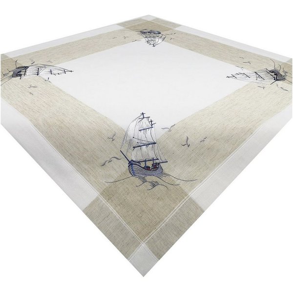 Brilliant Tischdecke Leinenoptik / Mitteldecke / Versch. Muster / 85x85cm, Leinenoptik