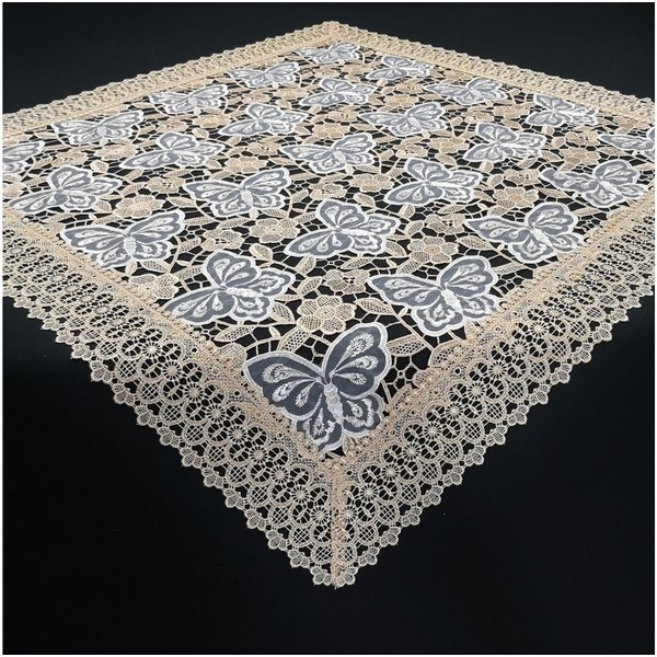 Brilliant Tischdecke Spitzeneinsatz / Mitteldecke / 85x85cm / H-1808, Spitzeneinsatz