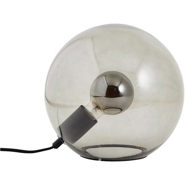 Brilliant Tischleuchte Belado, ohne Leuchtmittel, kugelförmig aus Rauchglas, D 25 cm, E27 max. 25 W